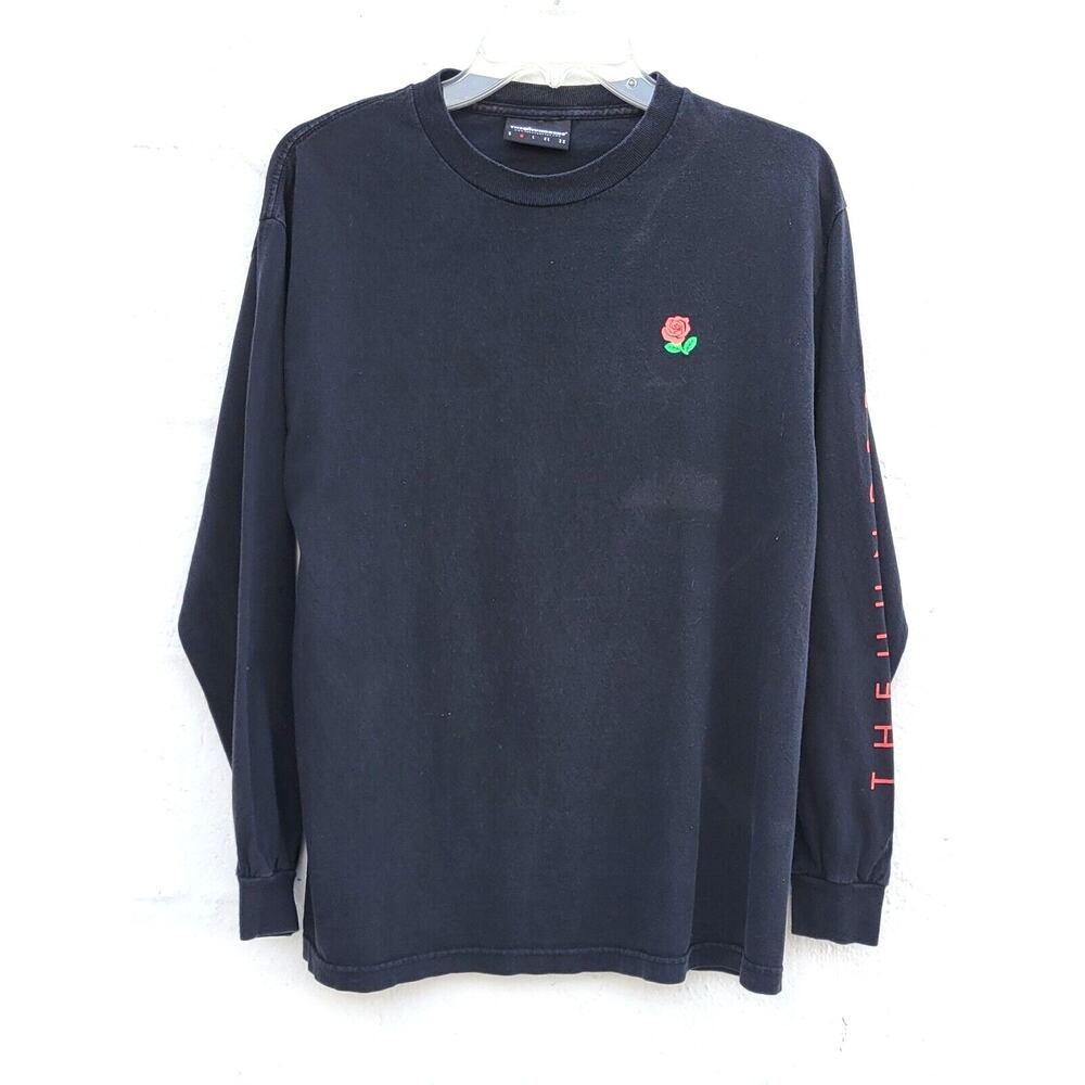 Vintage 90s The Hundreds Mens T‎ Shirt Medium Black Rose Logo Streetwear Y2K